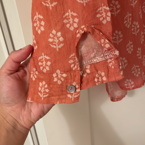 Women's Coral Button Down Shirt - Picture 5 of 11